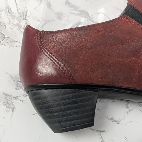 Rieker Mariah 30 Burgundy Leather Slip On Booties - EU 39 / US 8-8.5 - Picture 6 of 14